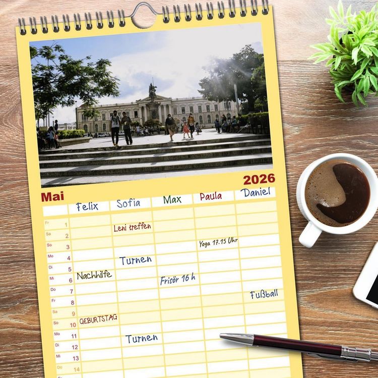 Produktbild: Familienplaner 2026 - El Salvador - Unber&uuml;hrte und wundersch&ouml;ne Natur. mit 5 Spalten (Wandkalender, 21 x 45 cm) CALVENDO