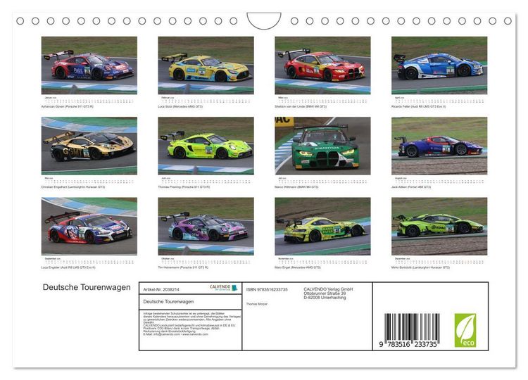 Produktbild: Deutsche Tourenwagen (Wandkalender 2026 DIN A4 quer), CALVENDO Monatskalender