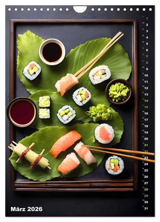 Produktbild: K&ouml;stliches Sushi (Wandkalender 2026 DIN A4 hoch), CALVENDO Monatskalender