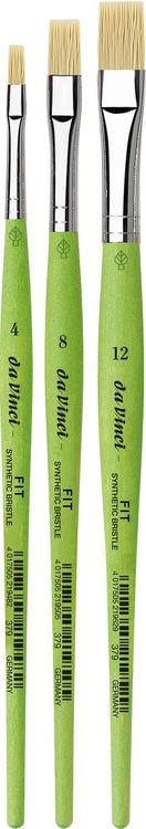 Produktbild: da Vinci Pinselset FIT SYNTHETIC BRISTLE, Borstpinsel, gr&uuml;n, 3er Set