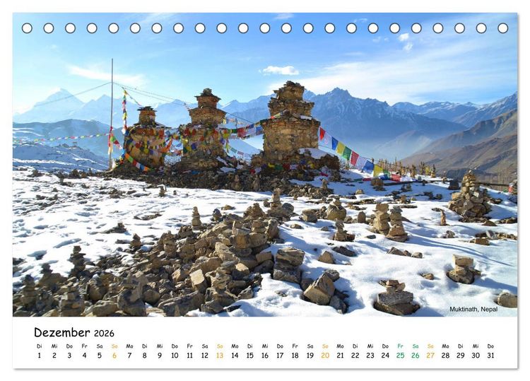 Produktbild: Bezauberndes Asien 2026 (Tischkalender 2026 DIN A5 quer), CALVENDO Monatskalender