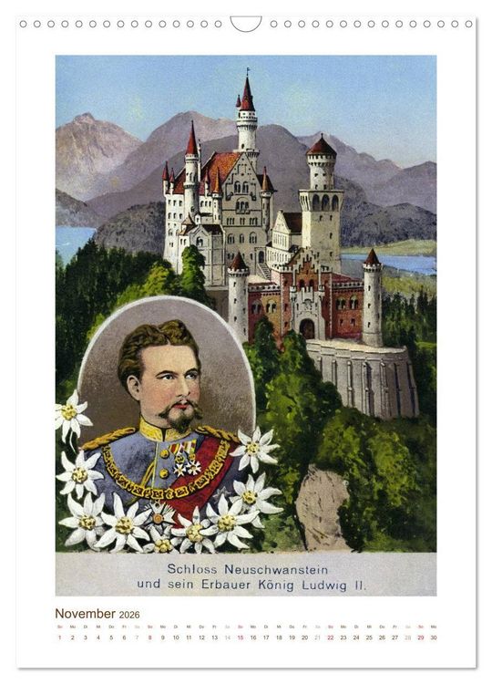 Produktbild: Ludwig II. von Bayern: Historische Illustrationen und Stiche (Wandkalender 2026 DIN A3 hoch), CALVENDO Monatskalender