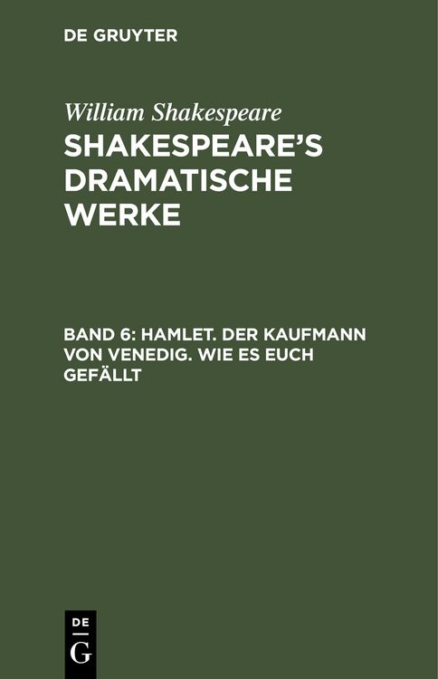 Produktbild: Hamlet. Der Kaufmann von Venedig. Wie es euch gef&auml;llt