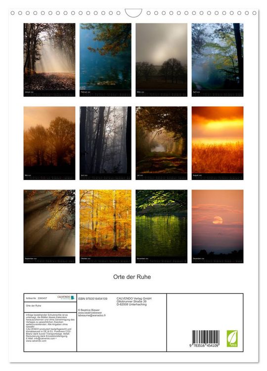 Produktbild: Orte der Ruhe (Wandkalender 2026 DIN A3 hoch), CALVENDO Monatskalender