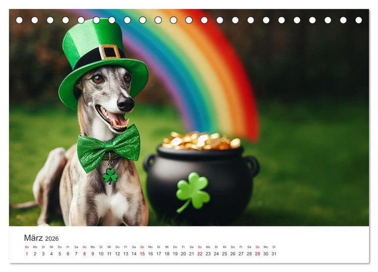 Produktbild: Funny Greyhounds - Windhunde mal anders (Tischkalender 2026 DIN A5 quer), CALVENDO Monatskalender