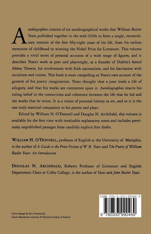 Produktbild: Autobiographies of W.B.Yeats