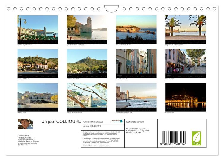 Produktbild: Un jour COLLIOURE (Calendrier mural 2026 DIN A4 vertical), CALVENDO calendrier mensuel