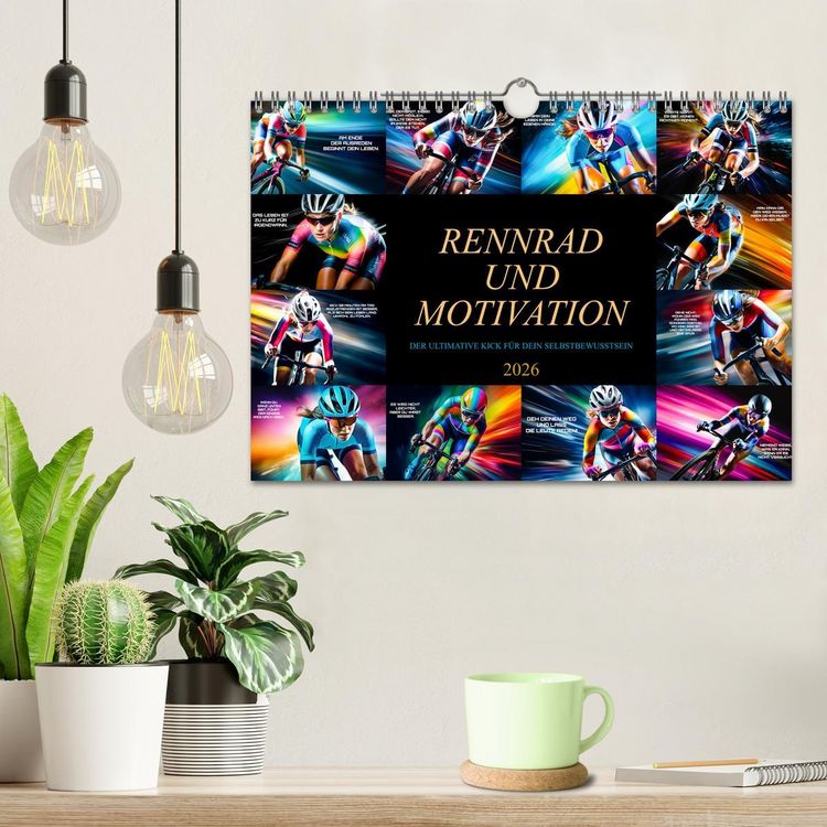 Produktbild: Rennrad und Motivation (Wandkalender 2026 DIN A4 quer), CALVENDO Monatskalender