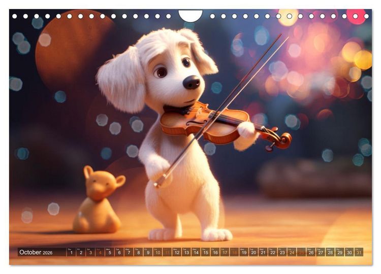 Produktbild: Cat dog music band (Wall Calendar 2026 DIN A4 landscape), CALVENDO 12 Month Wall Calendar