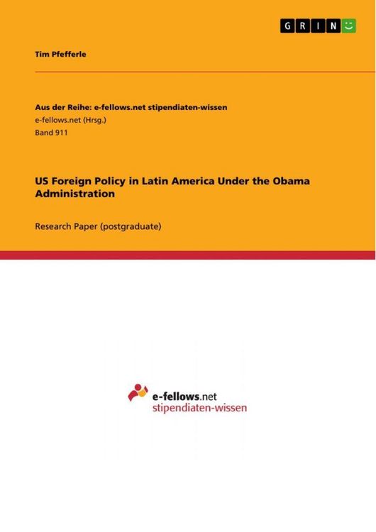 Produktbild: US Foreign Policy in Latin America Under the Obama Administration