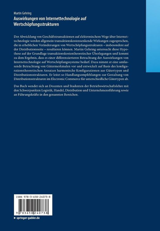 Produktbild: Auswirkungen von Internettechnologie auf Wertsch&ouml;pfungsstrukturen
