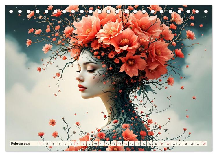 Produktbild: Florale Verwandlung (Tischkalender 2026 DIN A5 quer), CALVENDO Monatskalender