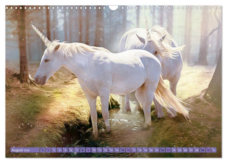 Produktbild: Einhorn Welt - vertr&auml;umte Einhornbilder (Wandkalender 2026 DIN A3 quer), CALVENDO Monatskalender