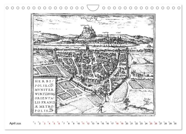 Produktbild: W&uuml;rzburg in alten Bildern (Wandkalender 2026 DIN A4 quer), CALVENDO Monatskalender