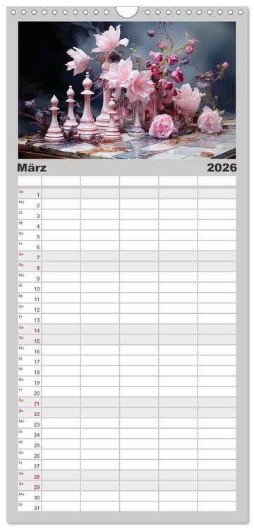 Produktbild: Familienplaner 2026 - Schach Matt mit 5 Spalten (Wandkalender, 21 x 45 cm) CALVENDO