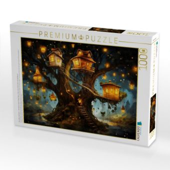 Produktbild: CALVENDO Puzzle Die wilden Nachbarn - Sie leben in dem hohlen Baum. Ganz ohne Korb, doch mit viel Raum! | 1000 Teile Lege-Gr&ouml;&szlig;e 64x48cm Foto-Puzzle f&uuml;