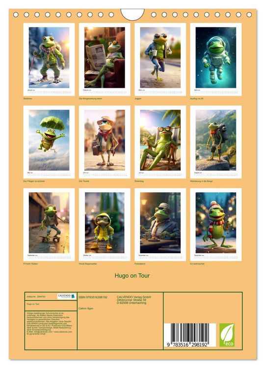 Produktbild: Hugo on Tour (Wandkalender 2026 DIN A4 hoch), CALVENDO Monatskalender