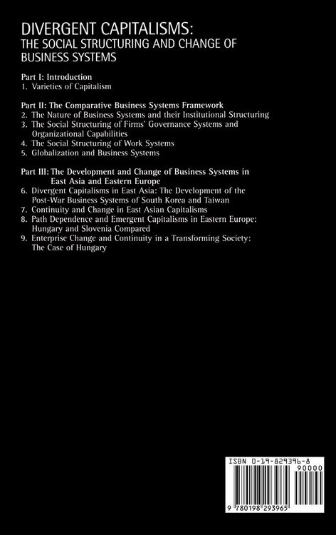 Produktbild: Divergent Capitalisms - The Social Structuring and Change of Business Systems