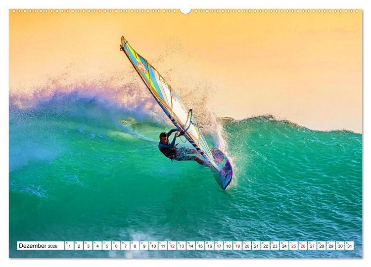 Produktbild: Funsport Windsurfen (hochwertiger Premium Wandkalender 2026 DIN A2 quer), Kunstdruck in Hochglanz