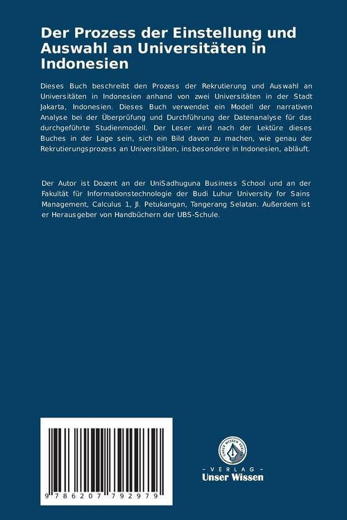 Produktbild: Der Prozess der Einstellung und Auswahl an Universit&auml;ten in Indonesien