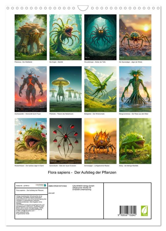 Produktbild: Flora sapiens - Der Aufstieg der Pflanzen (Wandkalender 2026 DIN A3 hoch), CALVENDO Monatskalender