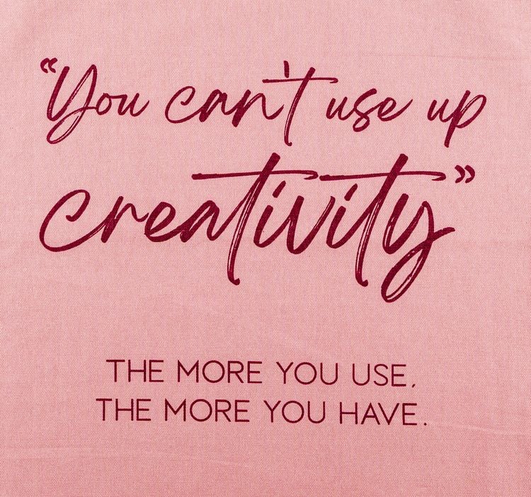 Produktbild: Baumwolltasche in mauve "You can't use up creativity"