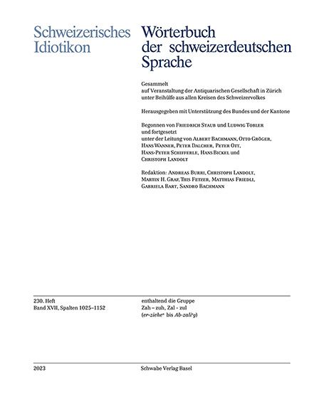 Produktbild: Schweizerisches Idiotikon, Band XVII, Heft 230
