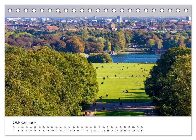 Produktbild: Gr&uuml;nes Hamburg (Tischkalender 2026 DIN A5 quer), CALVENDO Monatskalender