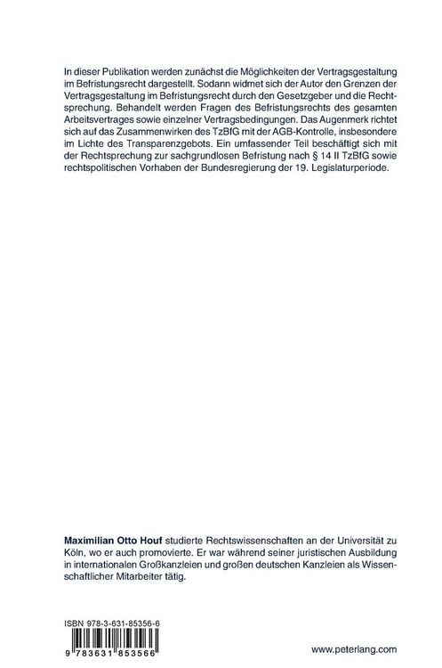 Produktbild: M&ouml;glichkeiten und Grenzen der Vertragsgestaltung im Befristungsrecht