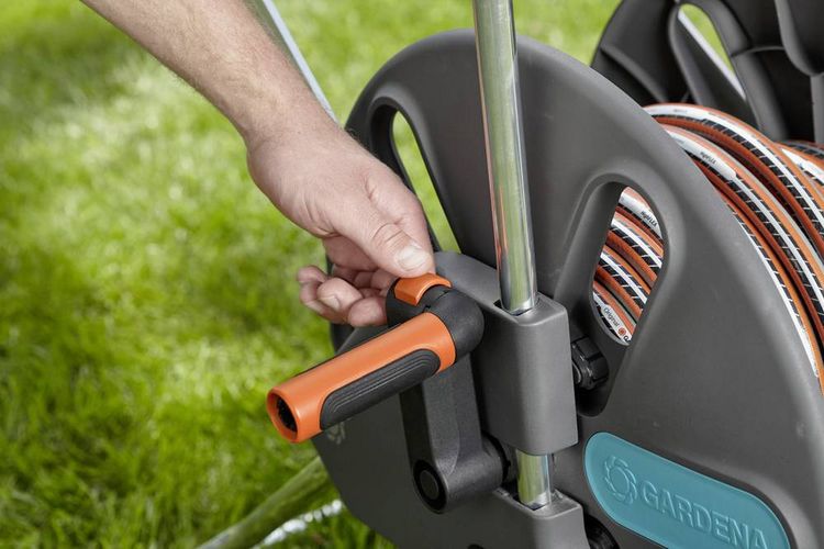 Produktbild: GARDENA 18520-20 Schlauchwagen CleverRoll L Easy Schlauchwagen 1 St. Grau, T&uuml;rkis, Orange
