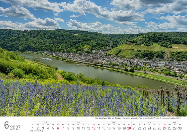 Produktbild: Mosel von Trier bis Koblenz 2027 Bildkalender A4 quer, spiralgebunden