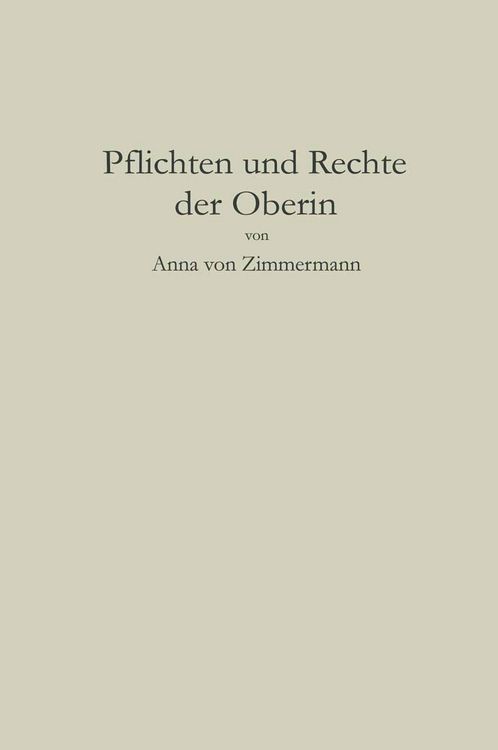Produktbild: Pflichten und Rechte der Oberin