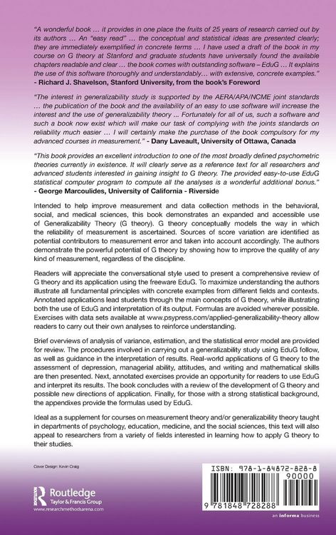 Produktbild: Applying Generalizability Theory using EduG