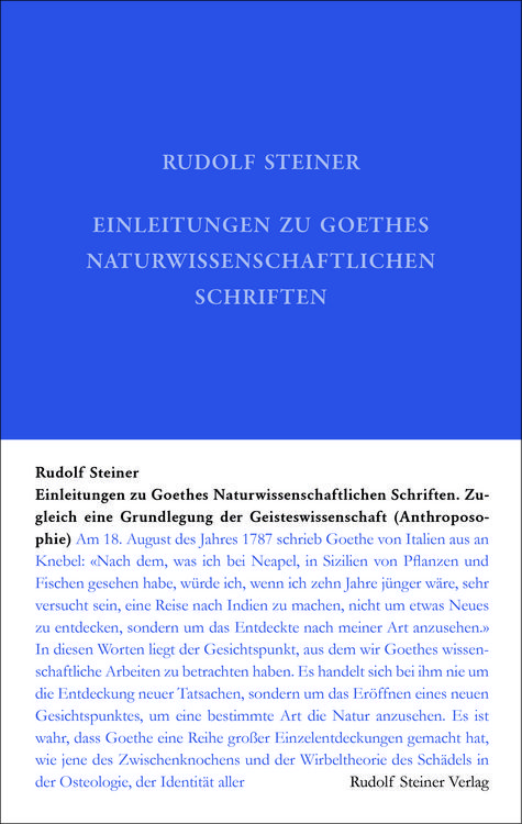Produktbild: Einleitungen zu Goethes Naturwissenschaftlichen Schriften