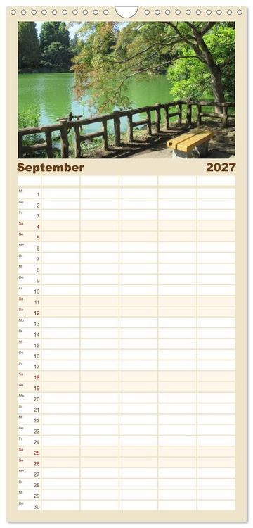 Produktbild: Familienplaner 2027 - Die Natur Japans mit 5 Spalten (Wandkalender, 21 x 45 cm) CALVENDO