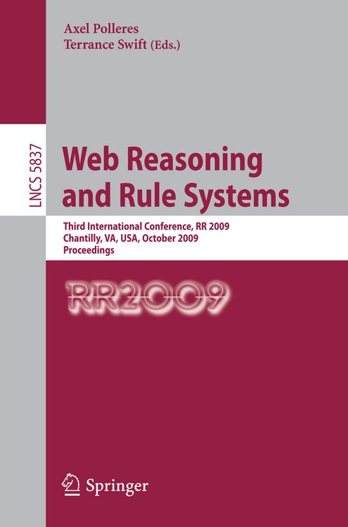 Produktbild: Web Reasoning and Rule Systems
