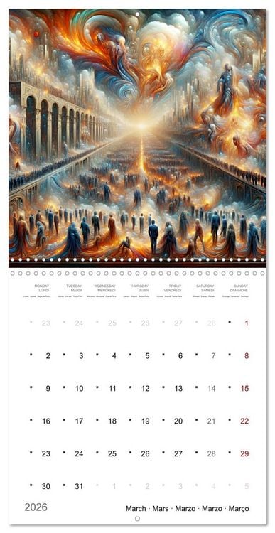 Produktbild: Jeux d'ombre de l'Humanit&eacute; (Calendrier mural carr&eacute; 2026 30x30 cm) Calendrier double avec une page pour vos prises de notes