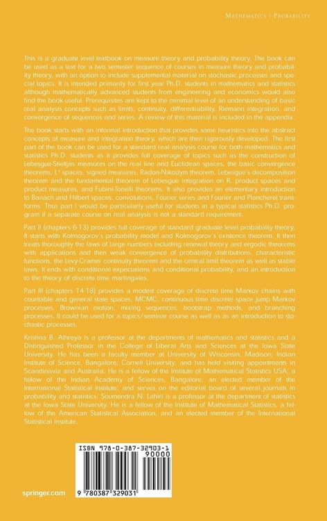 Produktbild: Measure Theory and Probability Theory
