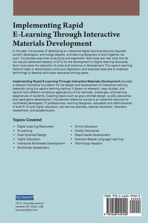Produktbild: Implementing Rapid E-Learning Through Interactive Materials Development