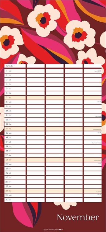 Produktbild: Floral total Familienplaner 2027