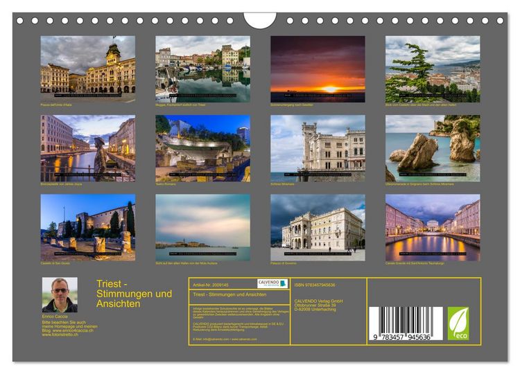 Produktbild: Triest - Stimmungen und Ansichten (Wandkalender 2026 DIN A4 quer), CALVENDO Monatskalender