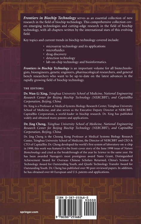 Produktbild: Frontiers in Biochip Technology
