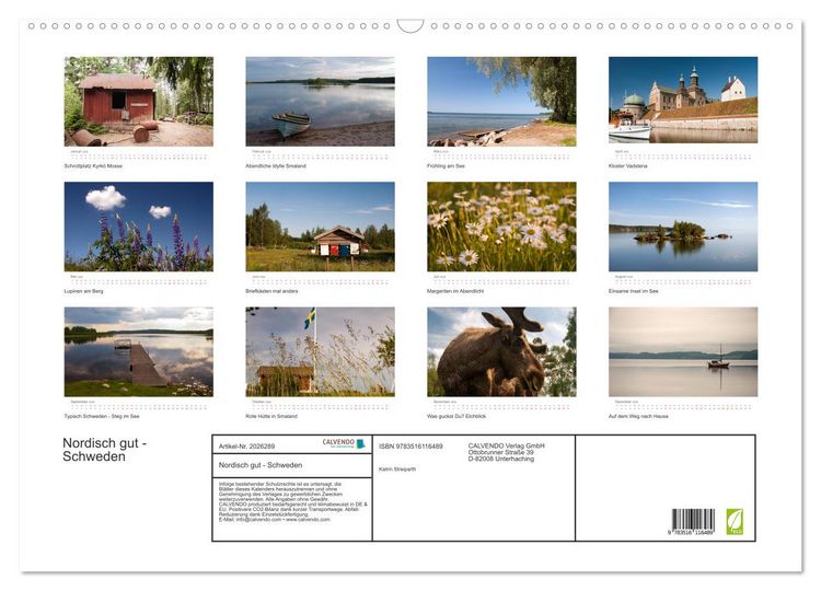 Produktbild: Nordisch gut - Schweden (Wandkalender 2026 DIN A2 quer), CALVENDO Monatskalender