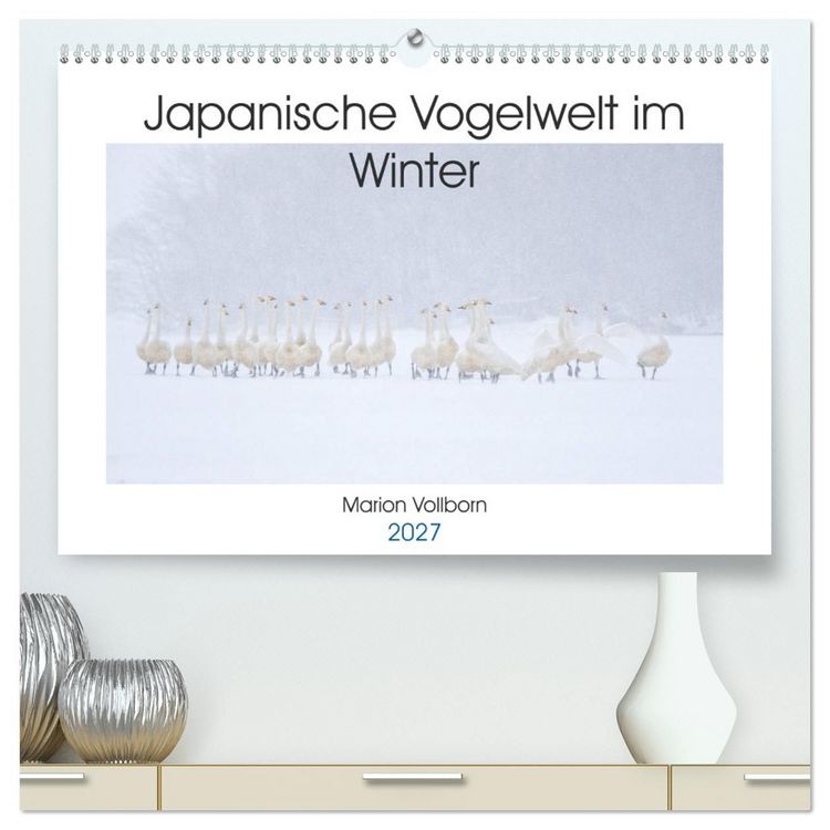 Produktbild: Japanische Vogelwelt im Winter (hochwertiger Premium Wandkalender 2027 DIN A2 quer), Kunstdruck in Hochglanz