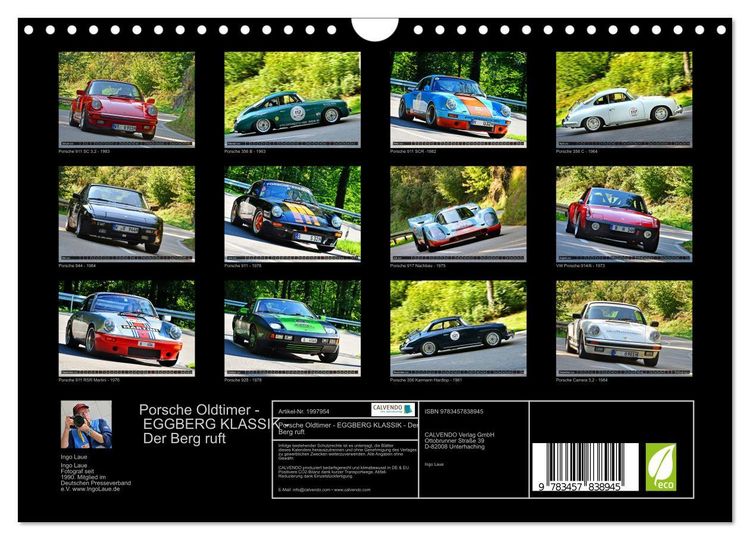 Produktbild: Porsche Oldtimer - EGGBERG KLASSIK - Der Berg ruft (Wandkalender 2026 DIN A4 quer), CALVENDO Monatskalender