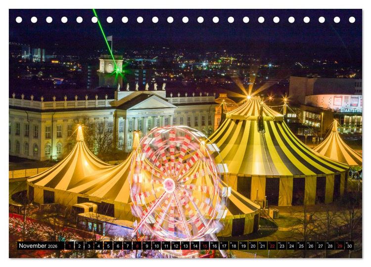 Produktbild: Kassel bei Nacht (Tischkalender 2026 DIN A5 quer), CALVENDO Monatskalender