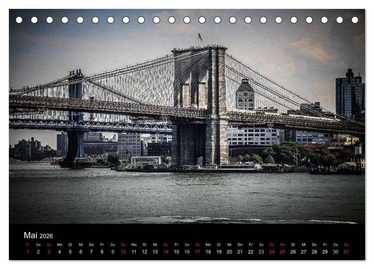 Produktbild: Brooklyn Bridge - New York City (Tischkalender 2026 DIN A5 quer), CALVENDO Monatskalender