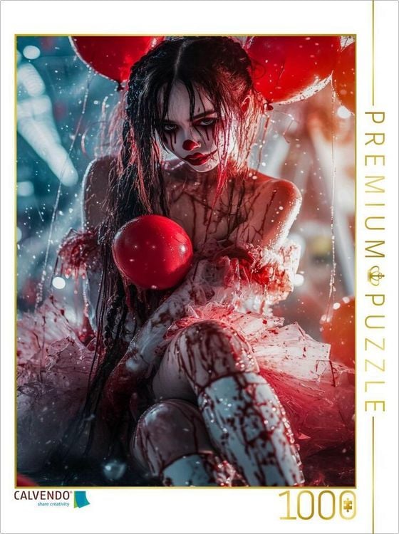 Produktbild: CALVENDO Puzzle Unter dem Bett lagen nur rote Nasen und Puppen mit aufgerissenen M&uuml;ndern | 1000 Teile Lege-Gr&ouml;&szlig;e 64x48cm Foto-Puzzle f&uuml;r gl&uuml;ckliche Stunden