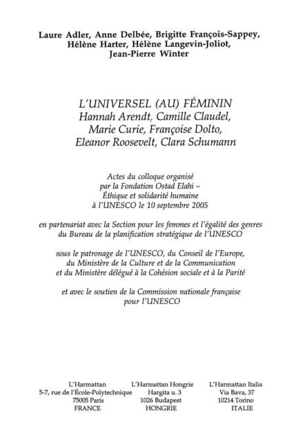 Produktbild: Universel au feminin l' t. 3