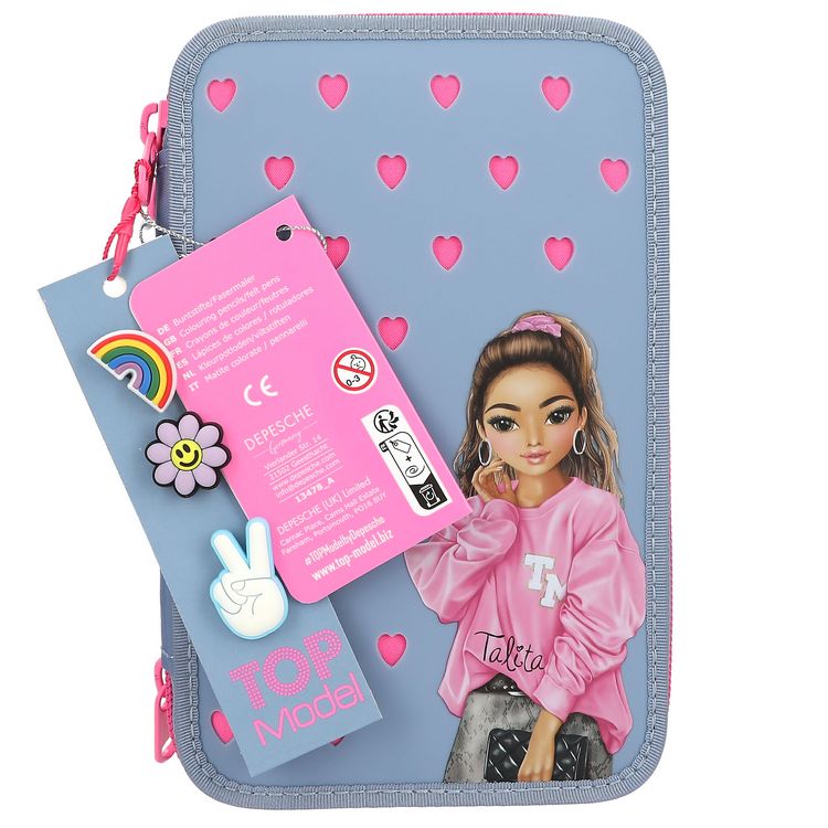 Produktbild: TOPModel 3 Fach Federtasche mit Silikon Pins